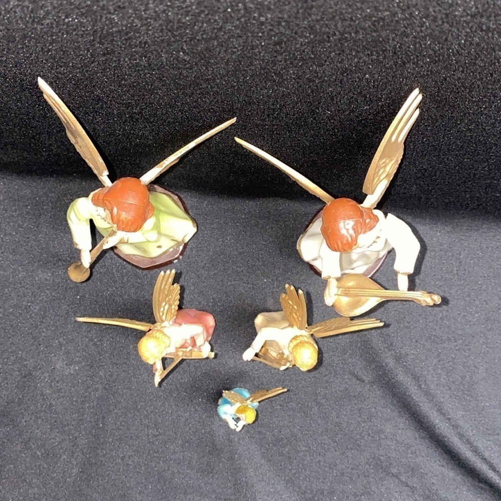 Vintage Christmas Angels figurines mcm Christmas decor 50s home decor prop - Picture 2 of 12